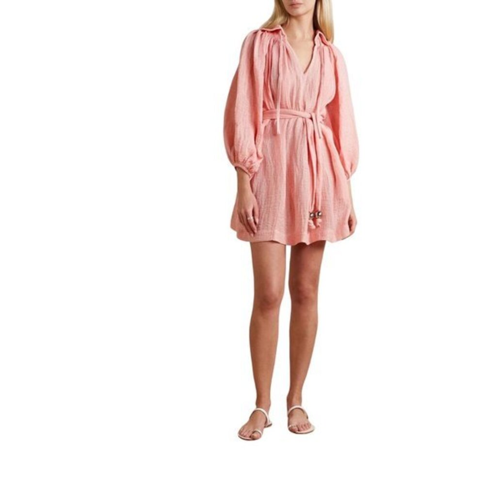 NWOT LISA MARIE FERNANDEZ Poet Gathered Mini Coverup Dress Size 1/ S